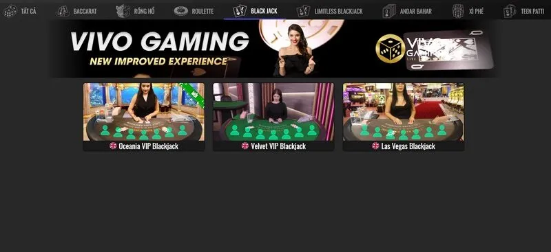 blackjack live vivo gaming