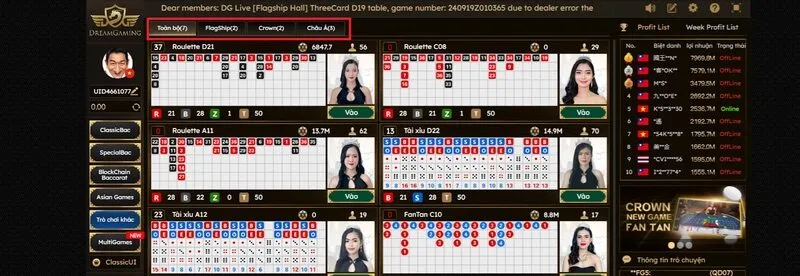 Roulette DreamGaming tại may88